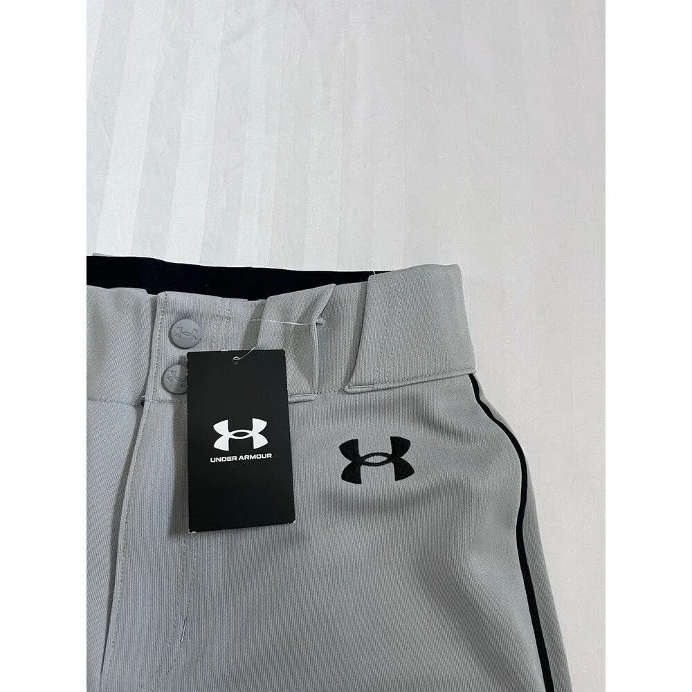 NEW Under Armour Men’s Utility Pants Relaxed Fit Gray Piped Baseball Size Small